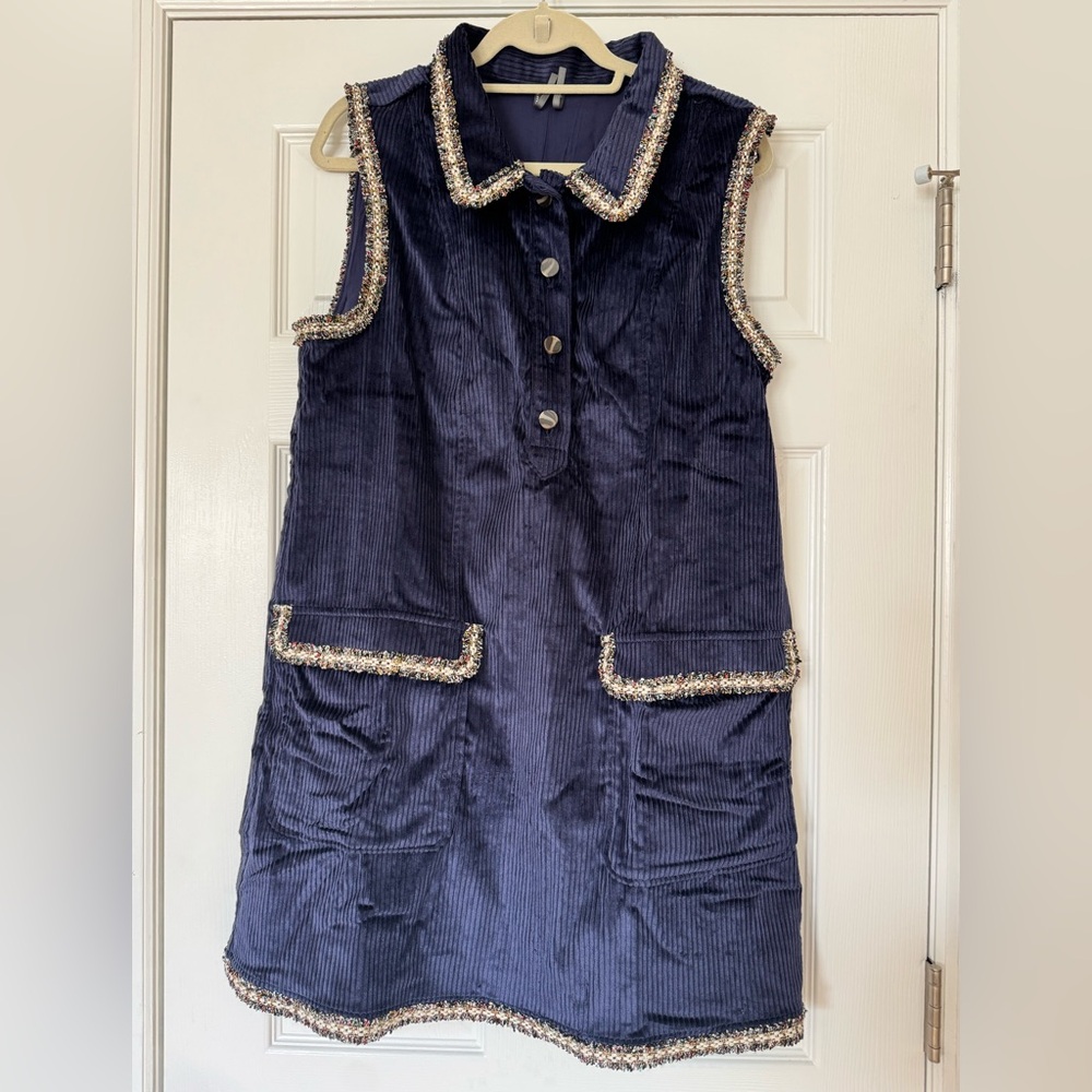 Brand new with tags Anthropologie navy collared mini dress